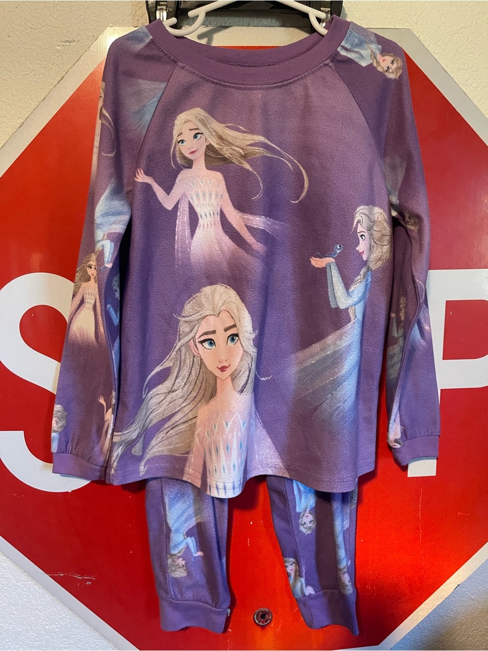 Disney Purple Frozen Elsa Long Sleeve Pajama Set